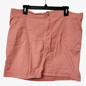 Lee Riders Womens Midrise Skirt 18 Coral Pink Cotton & Spandex With Front Pocket